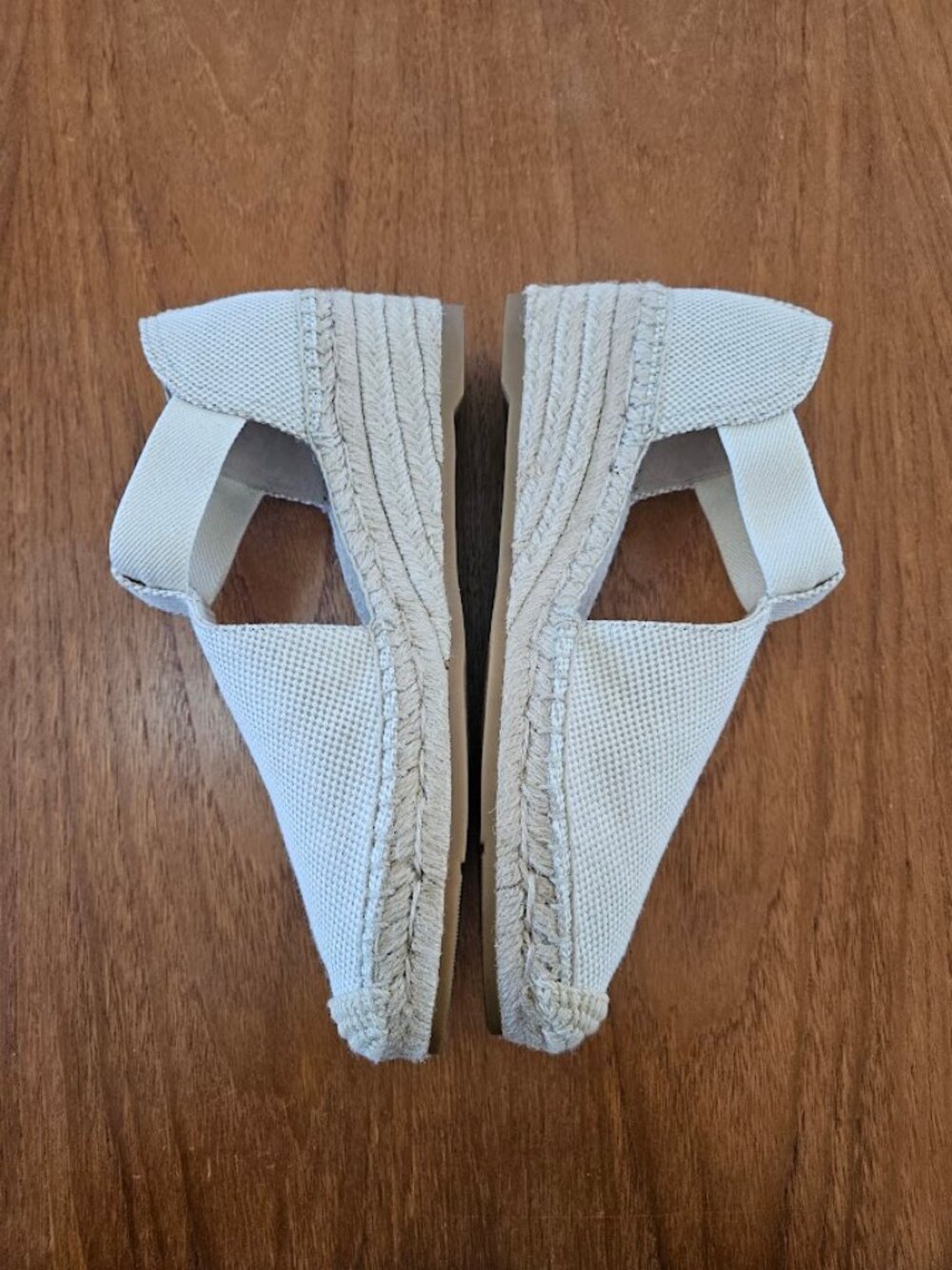 Tory Burch Catalina Espadrille Canvas Wedge Sandal Shoe Sand Natural Tan 8.5 - Picture 9 of 11